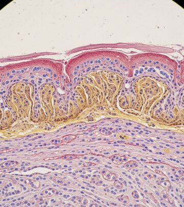 Detailed pathology of keratoelastoidosis marginalis: clinical features, histology, and differential diagnosis of this solar elastotic dermatosis.
